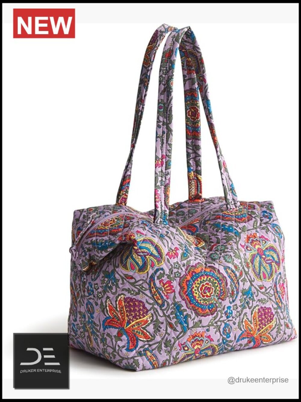 Premium Cotton Quilted Satchel Shoulder Bag with Crossbody Strap